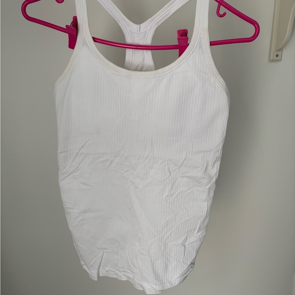 Lululemon White Ribbed Tank Top - Picture 1 of 4